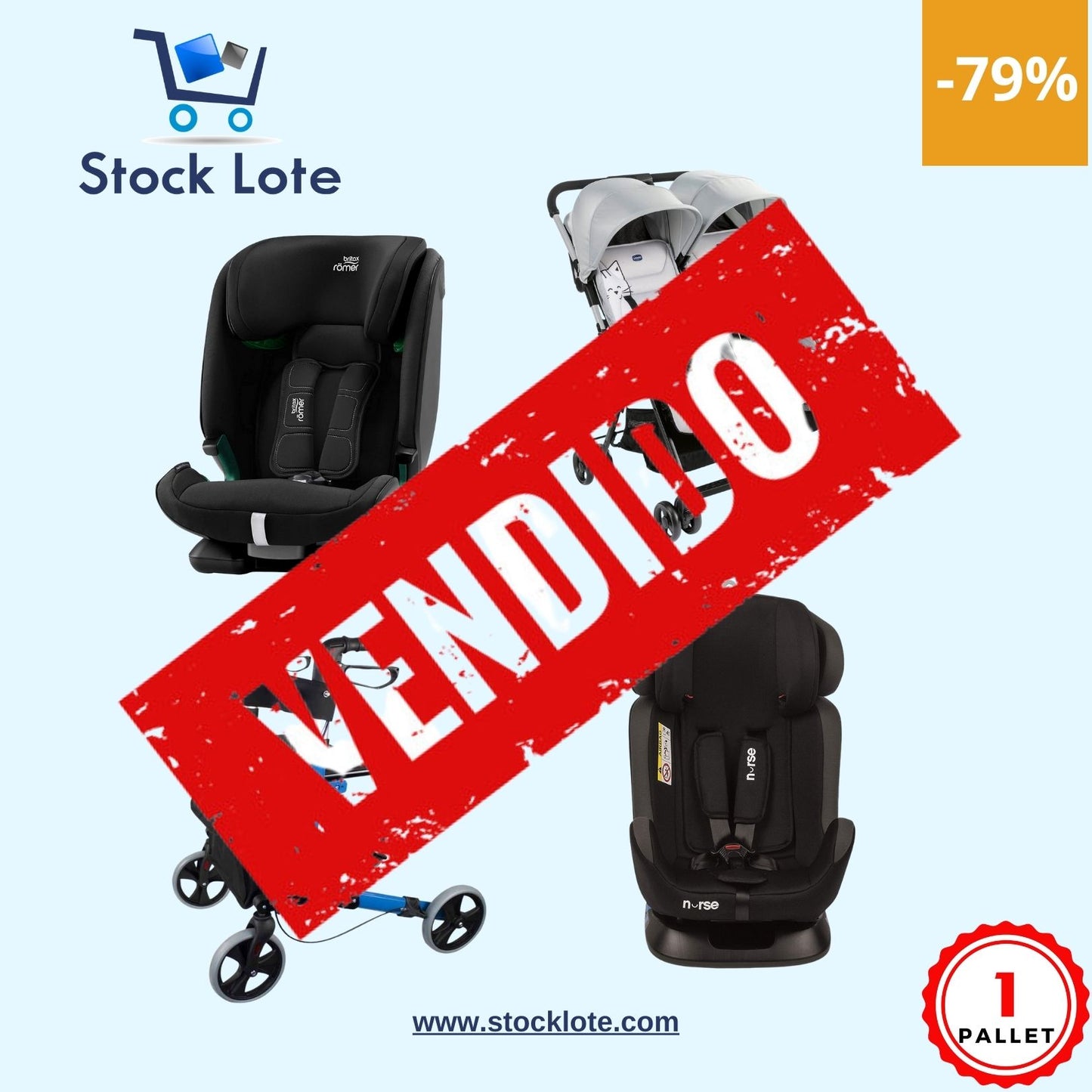 Pallet con 17 artículos sin revisar de Productos de bebé y Cuidado personal- P-013-10076599
